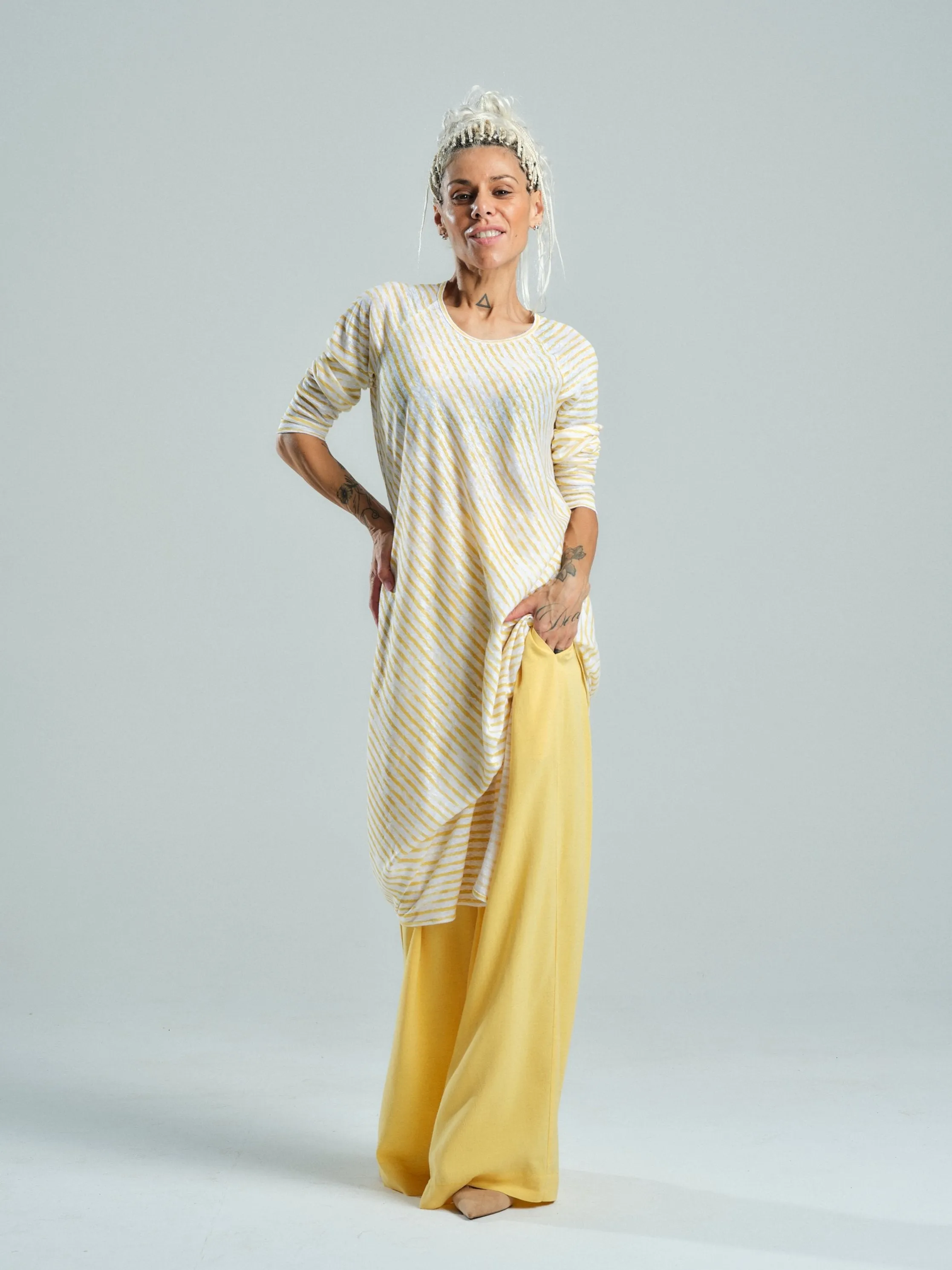 Yellow Wide-leg Pants